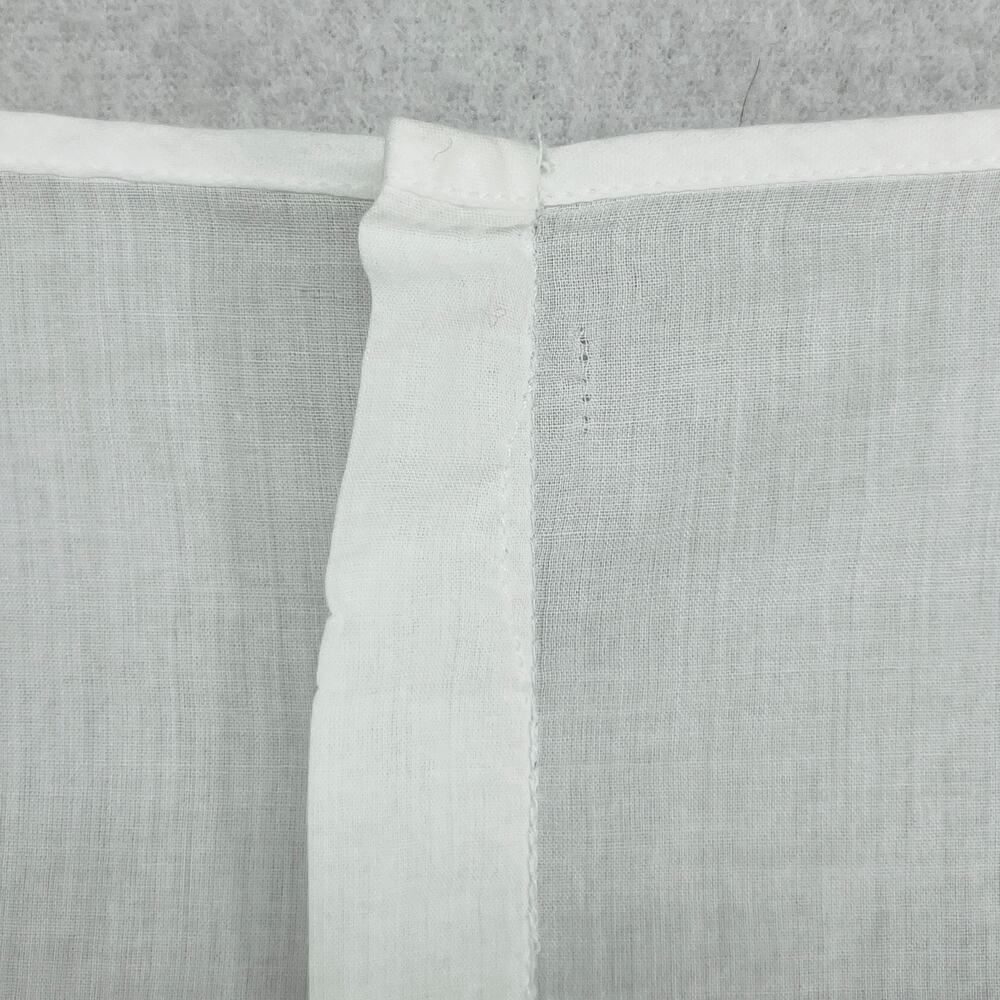 EILEEN FISHER Top M Organic Cotton Voile Smocked Button Up Long Sleeve White - Picture 5 of 13